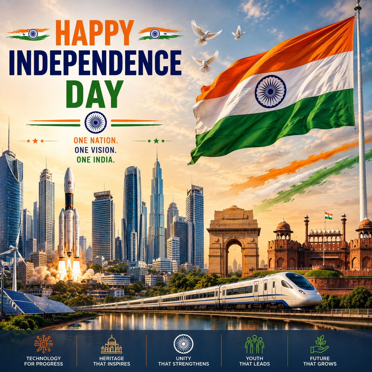 A Proud Nation Moving Forward | Happy Independence Day Images quotes and wishes