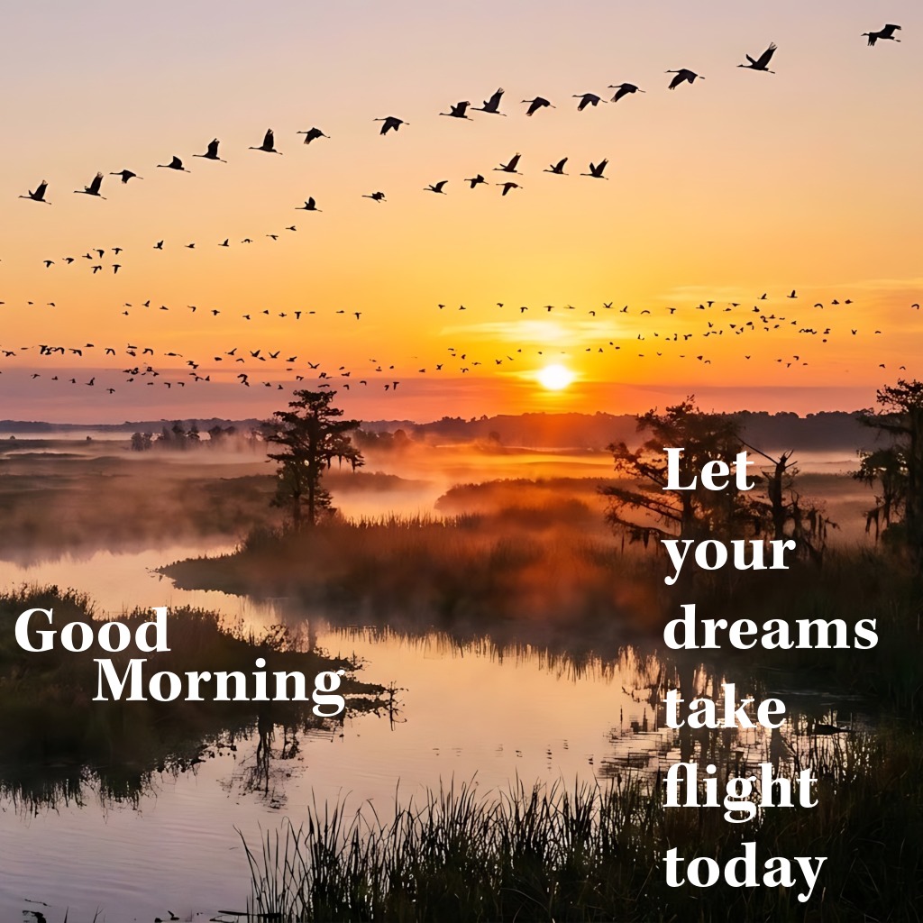 Birds Flying Sunrise Morning | Good Morning Images with Birds quotes and wishes