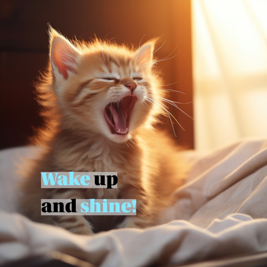 Cat Yawning Good Morning