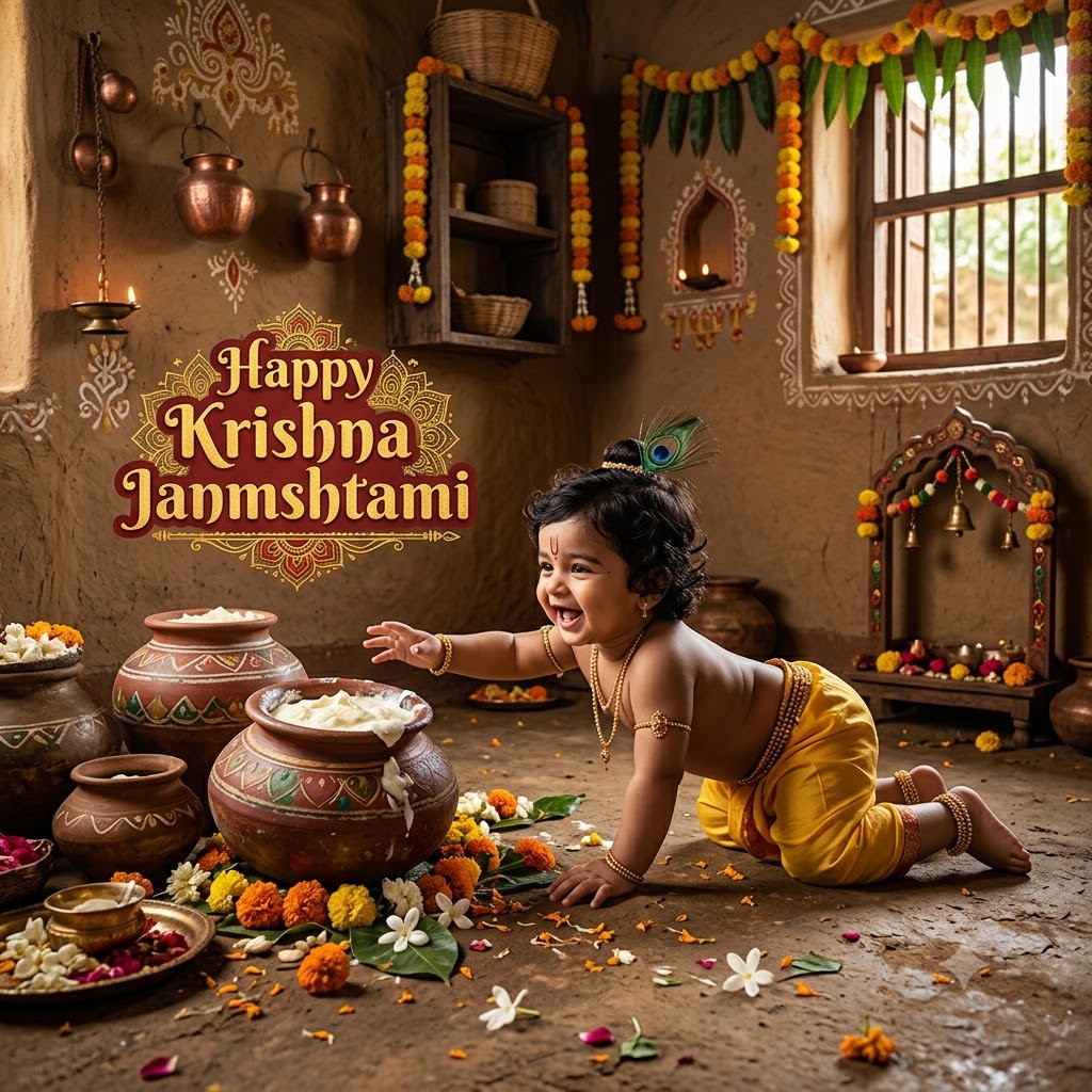 Celebrate the Joy of Little Krishna | Happy Krishna Janmashtami Images quotes and wishes