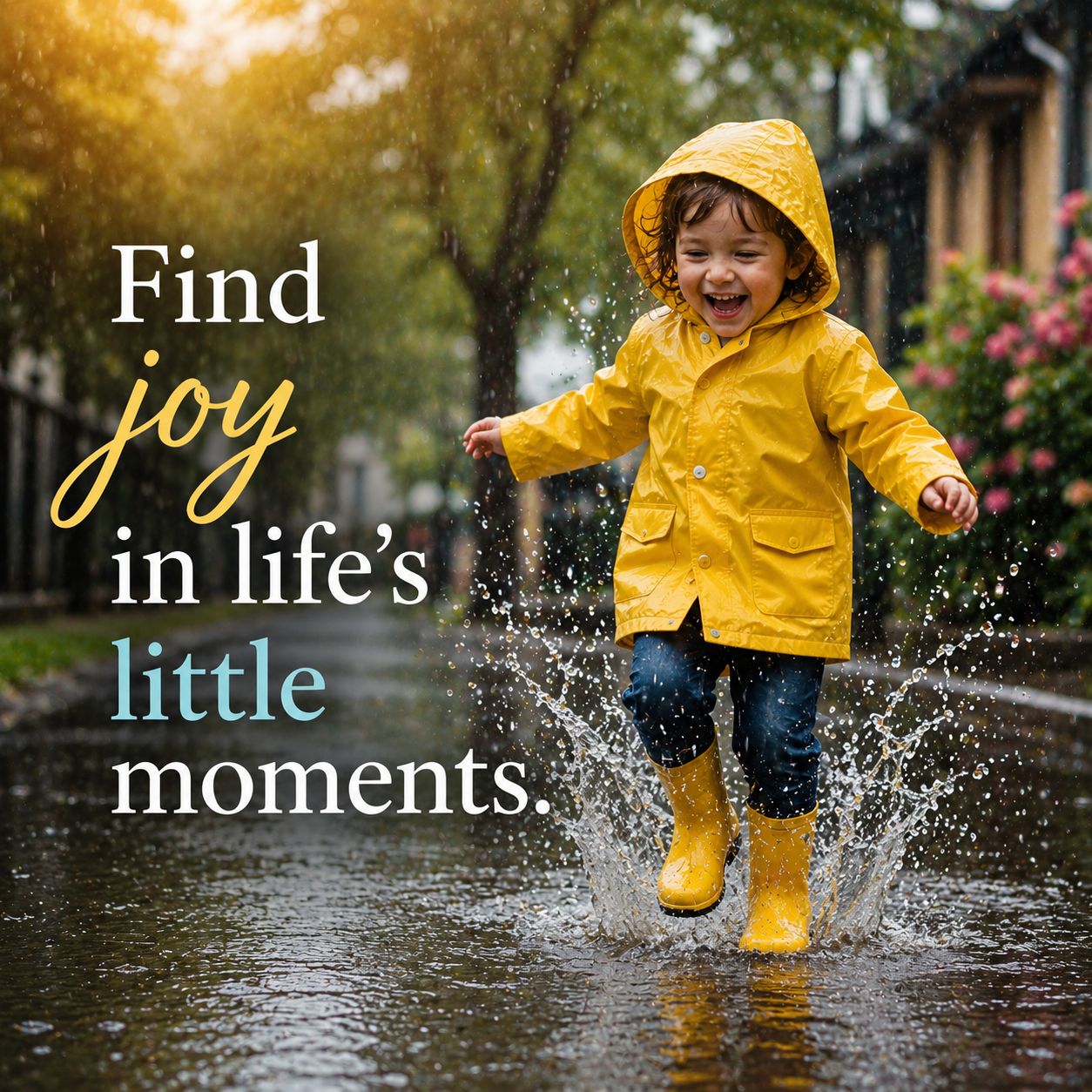 Child Enjoying The Rain | Good Morning Images 2026 quotes and wishes