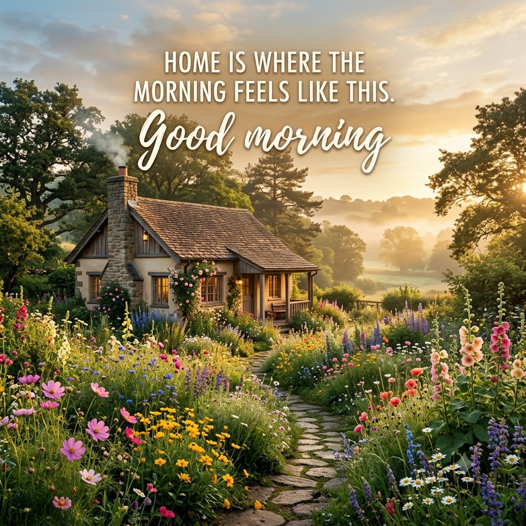 Cottage Wildflower Garden Morning Good Morning | Good Morning Nature Images quotes and wishes