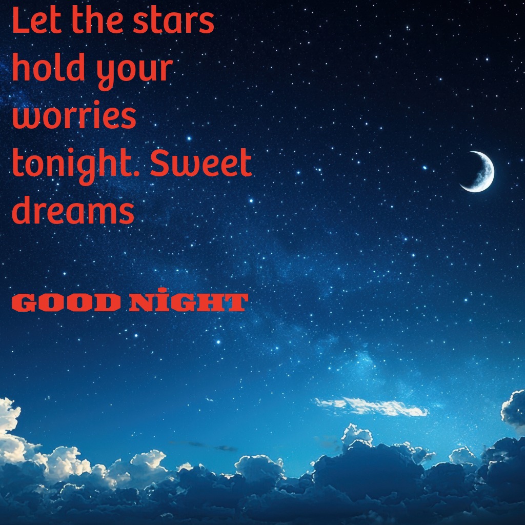 Crescent Moon And Stars | Good Night Images With Moon quotes and wishes
