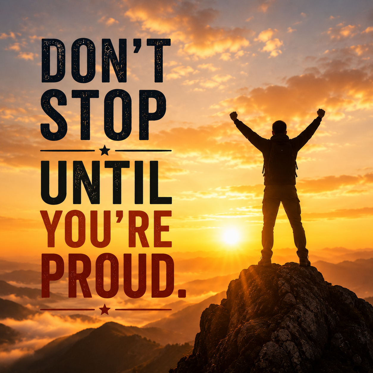 Dont Stop Until Youre Proud | Good Morning Images With Quotes quotes and wishes
