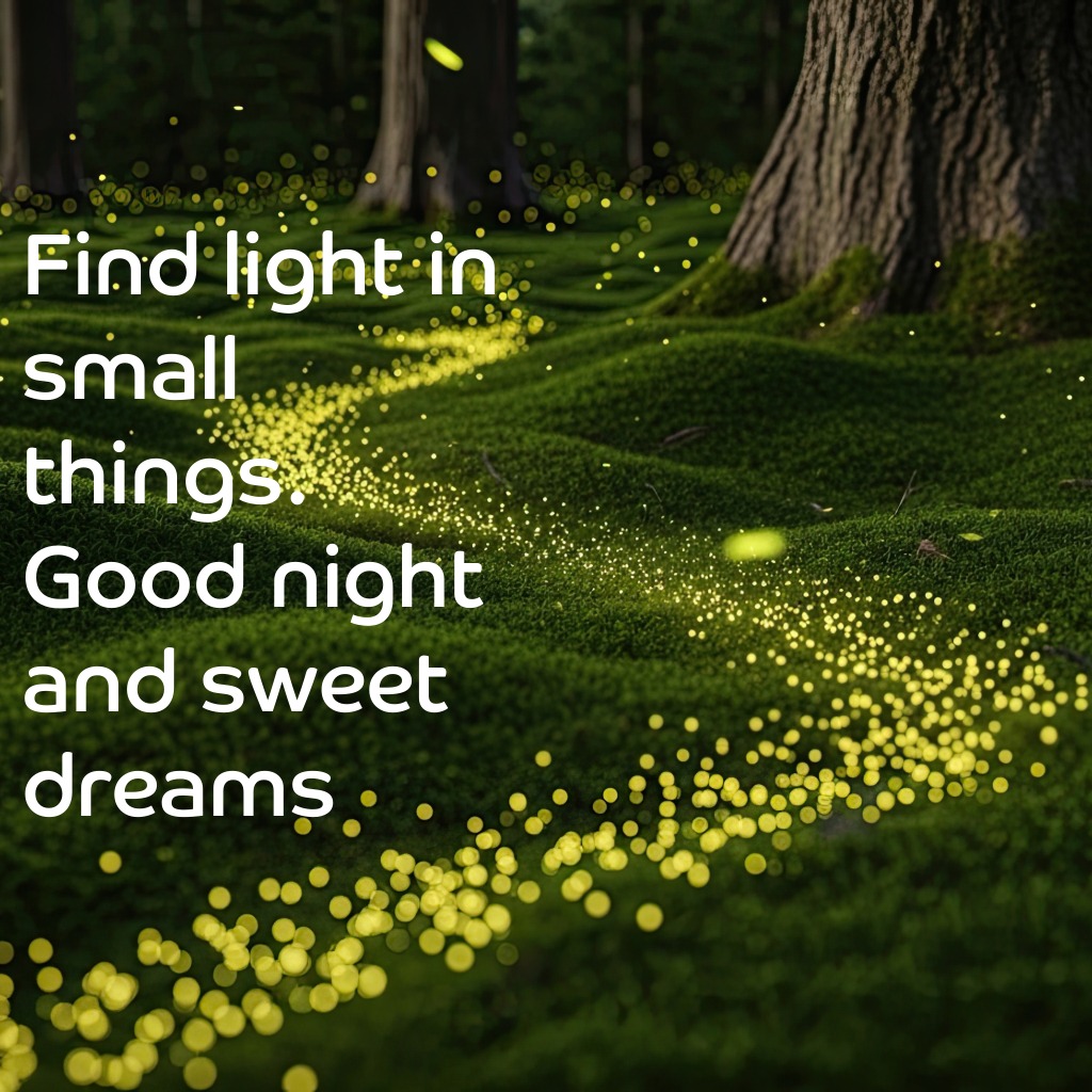 Fireflies Meadow Night | Good Night Images 2026 quotes and wishes