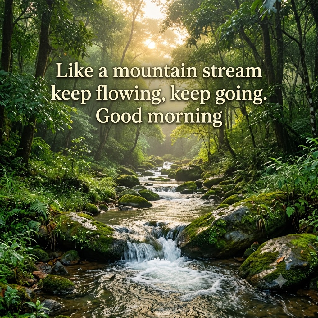 Forest Stream Good Morning Nature | Good Morning Nature Images quotes and wishes