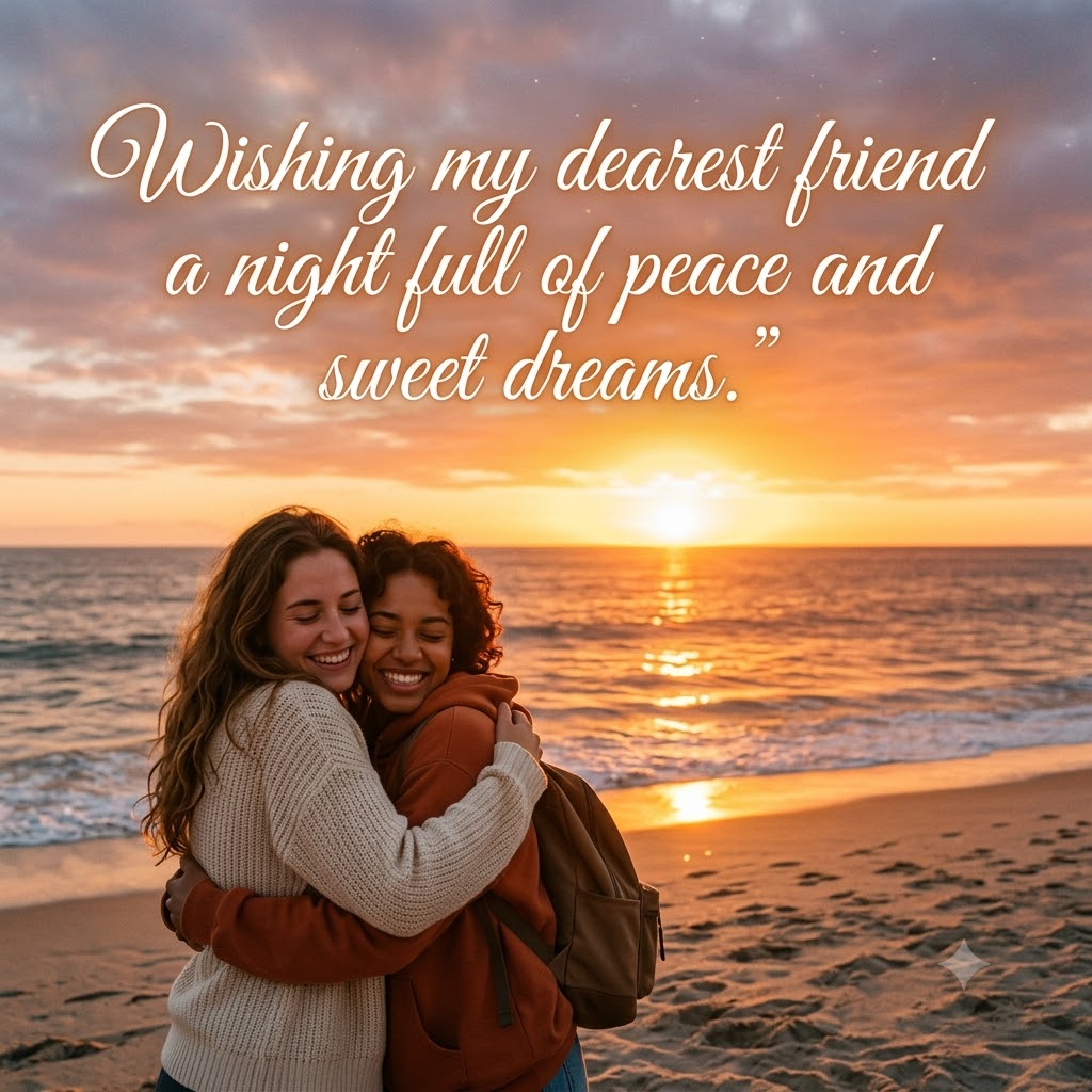 Friends Hug Good Night | Good Night Friendship Images quotes and wishes