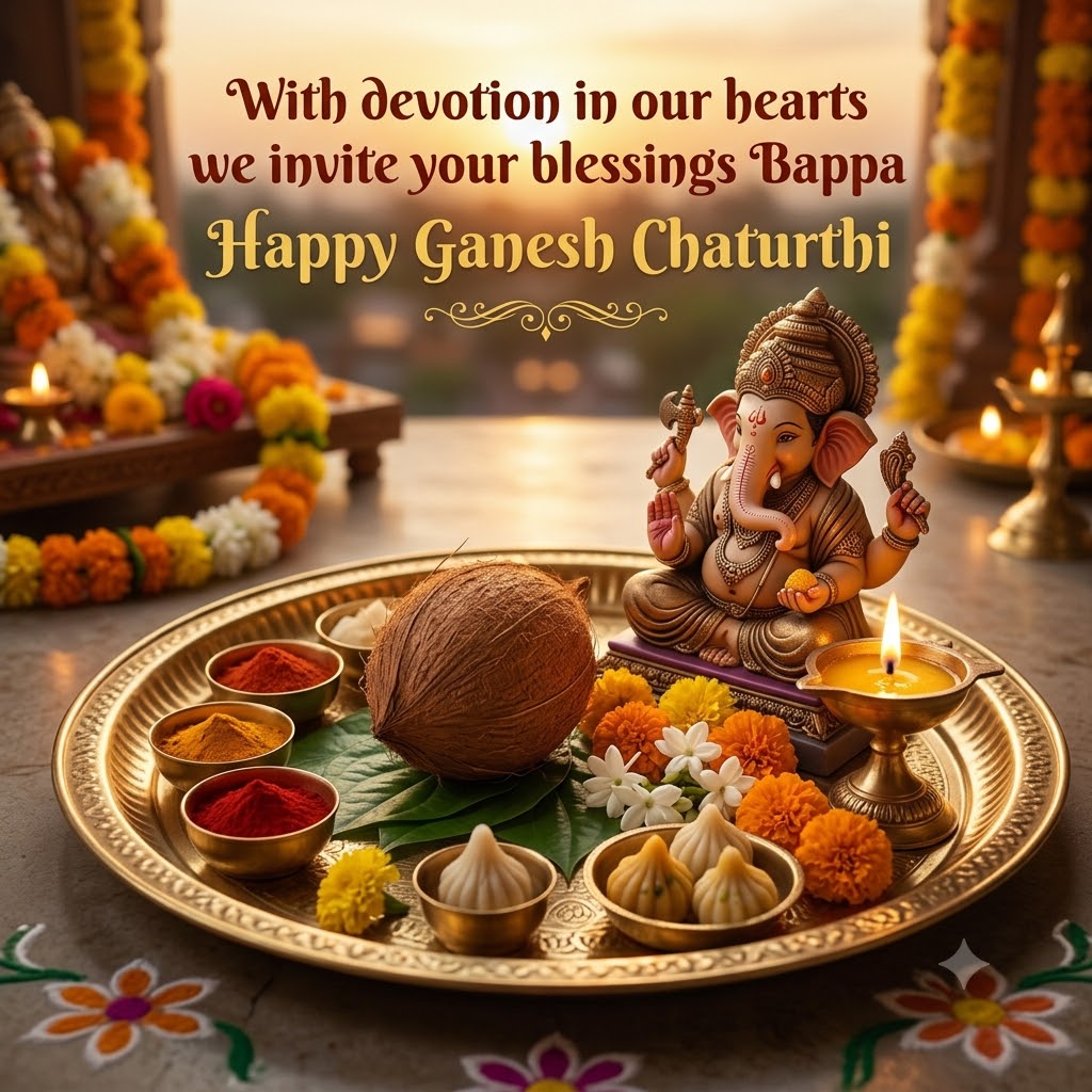 Ganesh Chaturthi Traditional Puja Setup | Happy Ganesh Chaturthi  Images quotes and wishes