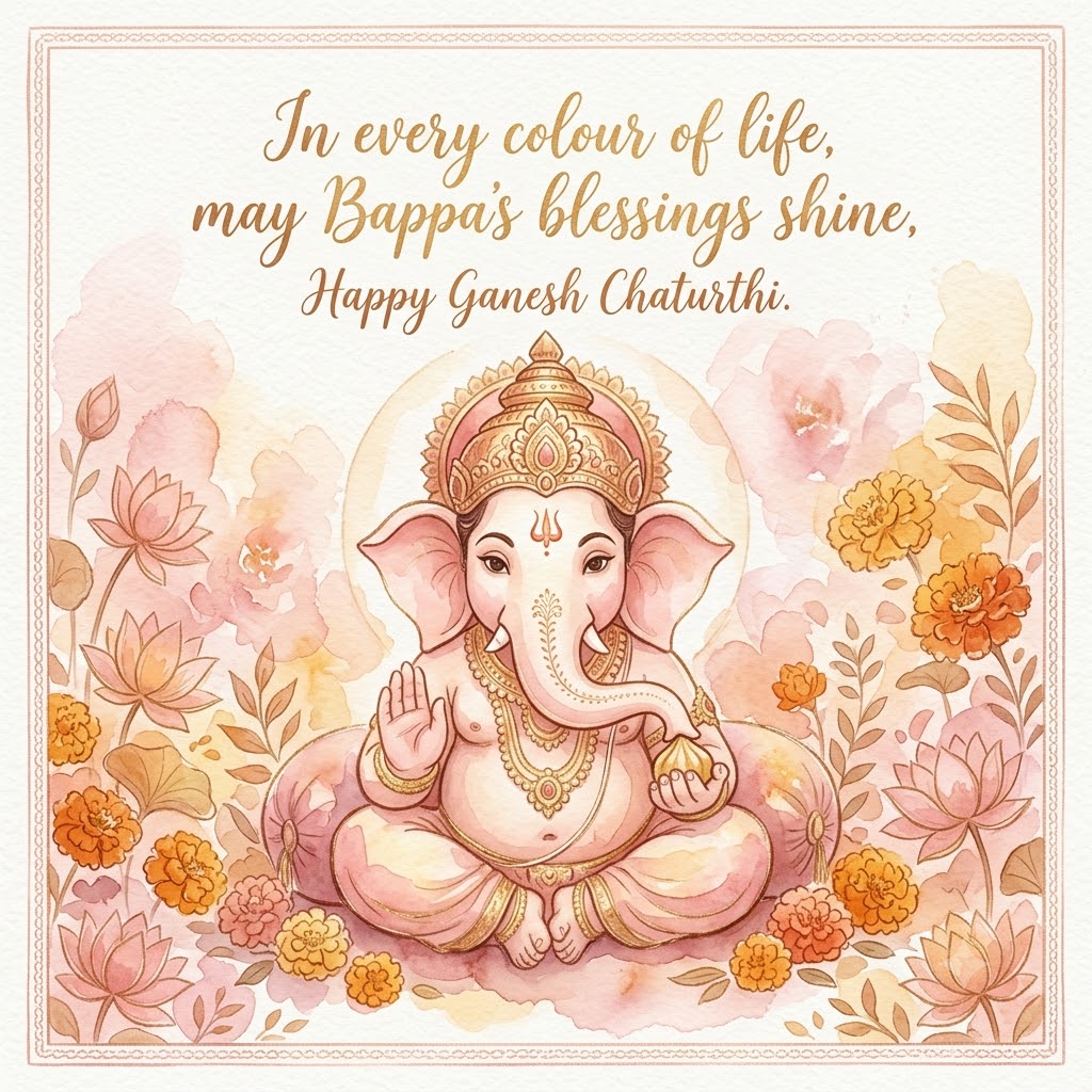 Ganesh Chaturthi Watercolour Art Ganesha | Happy Ganesh Chaturthi  Images quotes and wishes