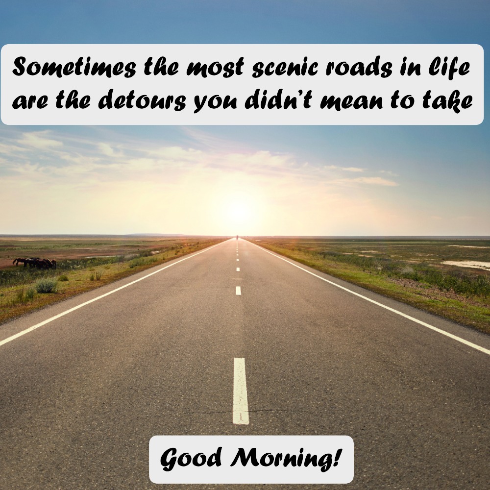 Good Morning Wishes Image With Highway | Good Morning Images With Quotes quotes and wishes
