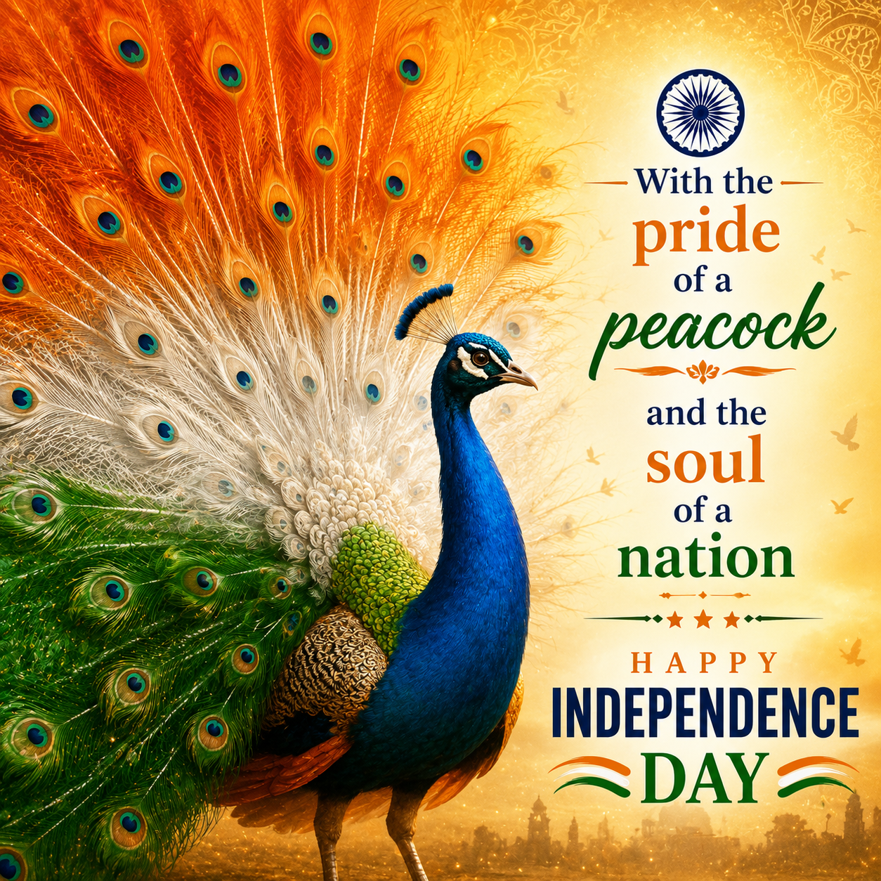 Happy Independence Day Peacock Pride | Happy Independence Day Images quotes and wishes