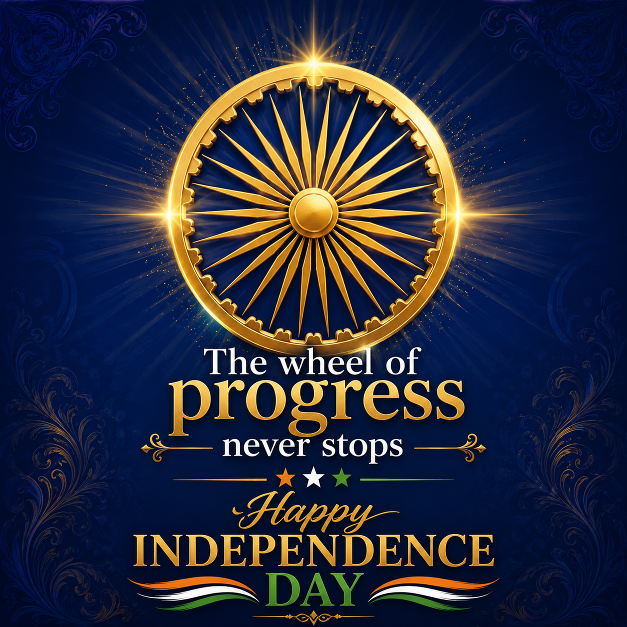 Independence Day Ashoka Chakra Gold | Happy Independence Day Images quotes and wishes