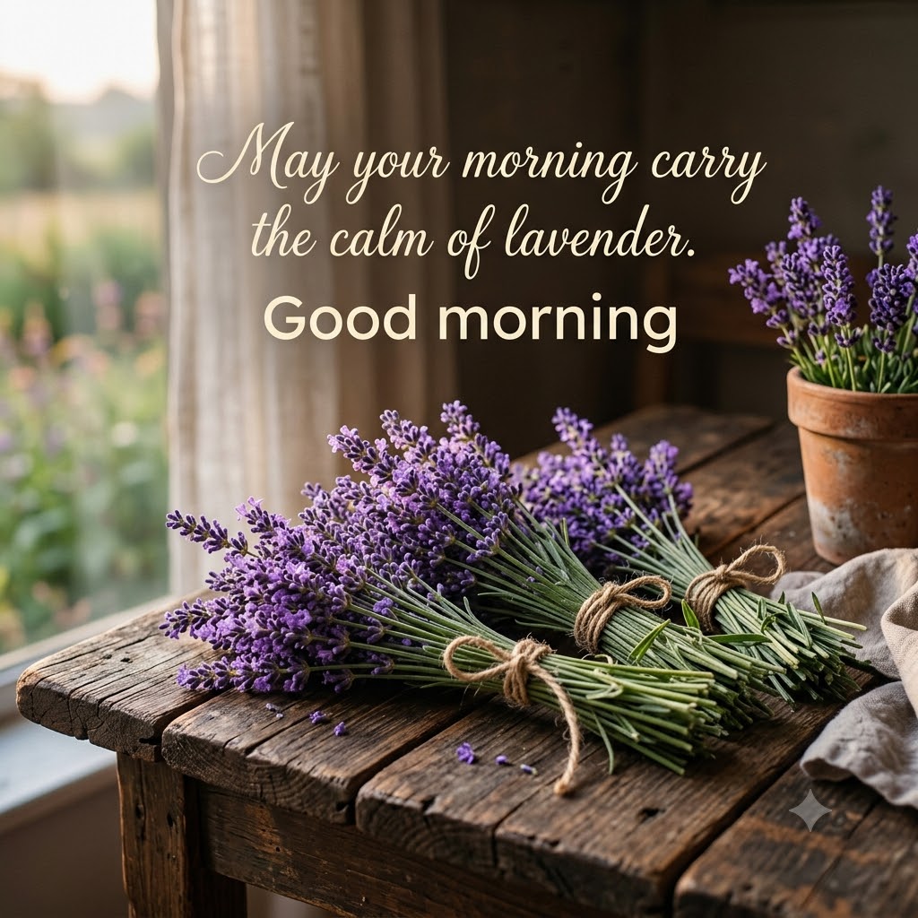 Lavender Bundles Morning Good Morning | Good Morning Images With Flowers quotes and wishes