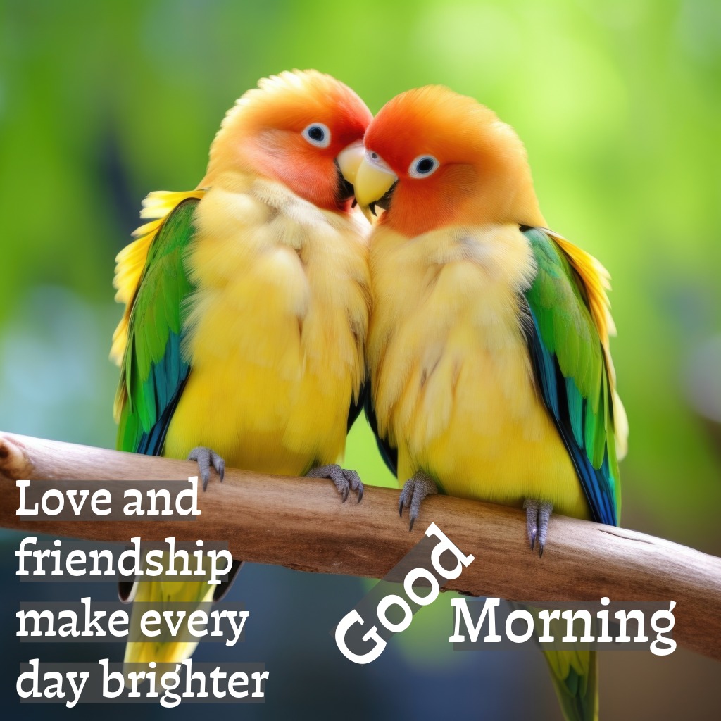 Lovebirds Morning Blessings | Good Morning Images with Birds quotes and wishes