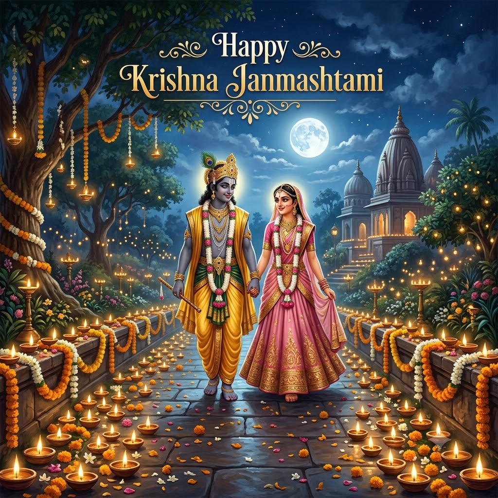 May Radha Krishna Fill Your Heart With Peace | Happy Krishna Janmashtami Images quotes and wishes