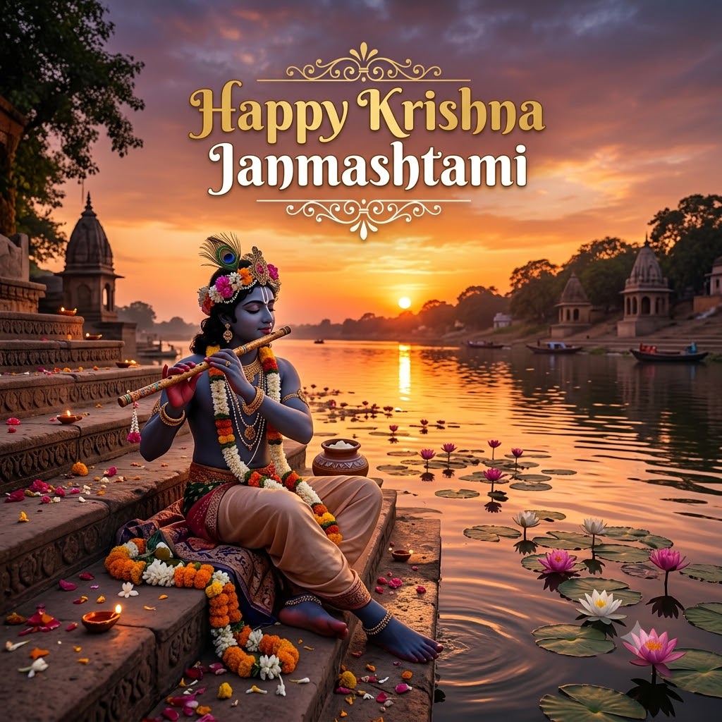 May Your Days Flow With Peace and Grace | Happy Krishna Janmashtami Images quotes and wishes