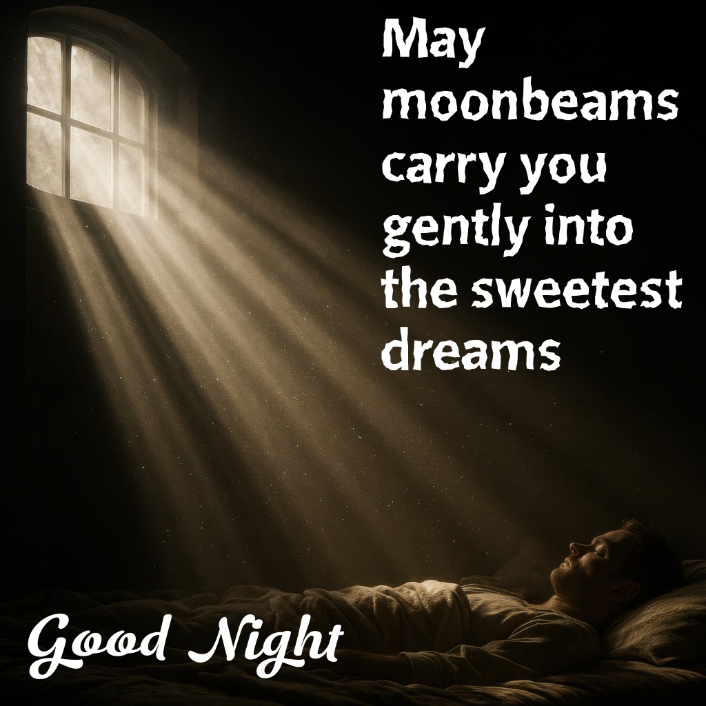 Moonbeam Blessing Night | Good Night Images With Moon quotes and wishes