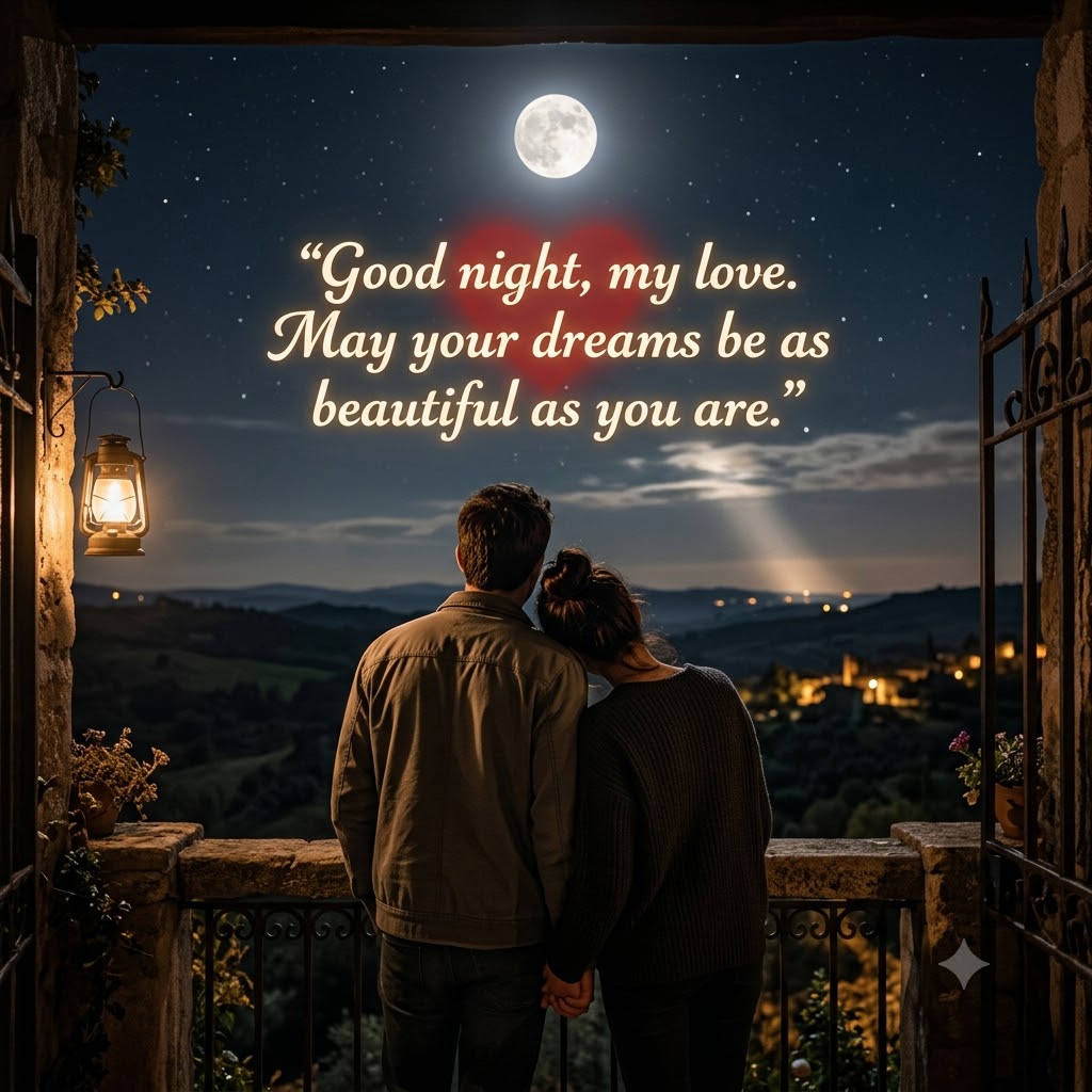 Moonlit Good Night Couple | Good Night Images Between Couples