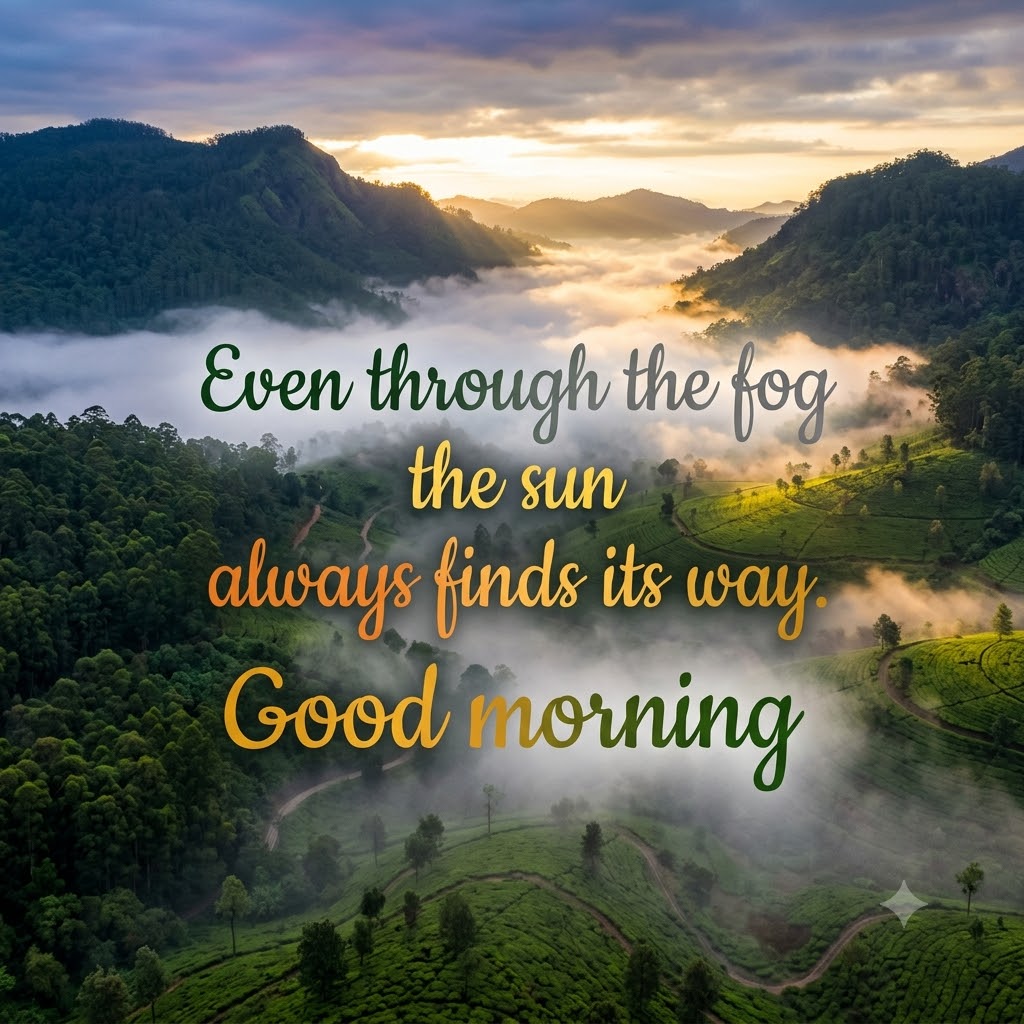 Morning Fog Valley Good Morning | Good Morning Nature Images quotes and wishes
