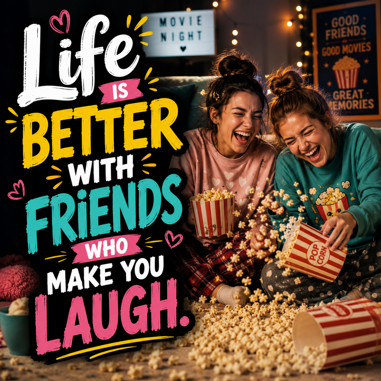Movie Night Friends | Happy Friendship Day Images quotes and wishes