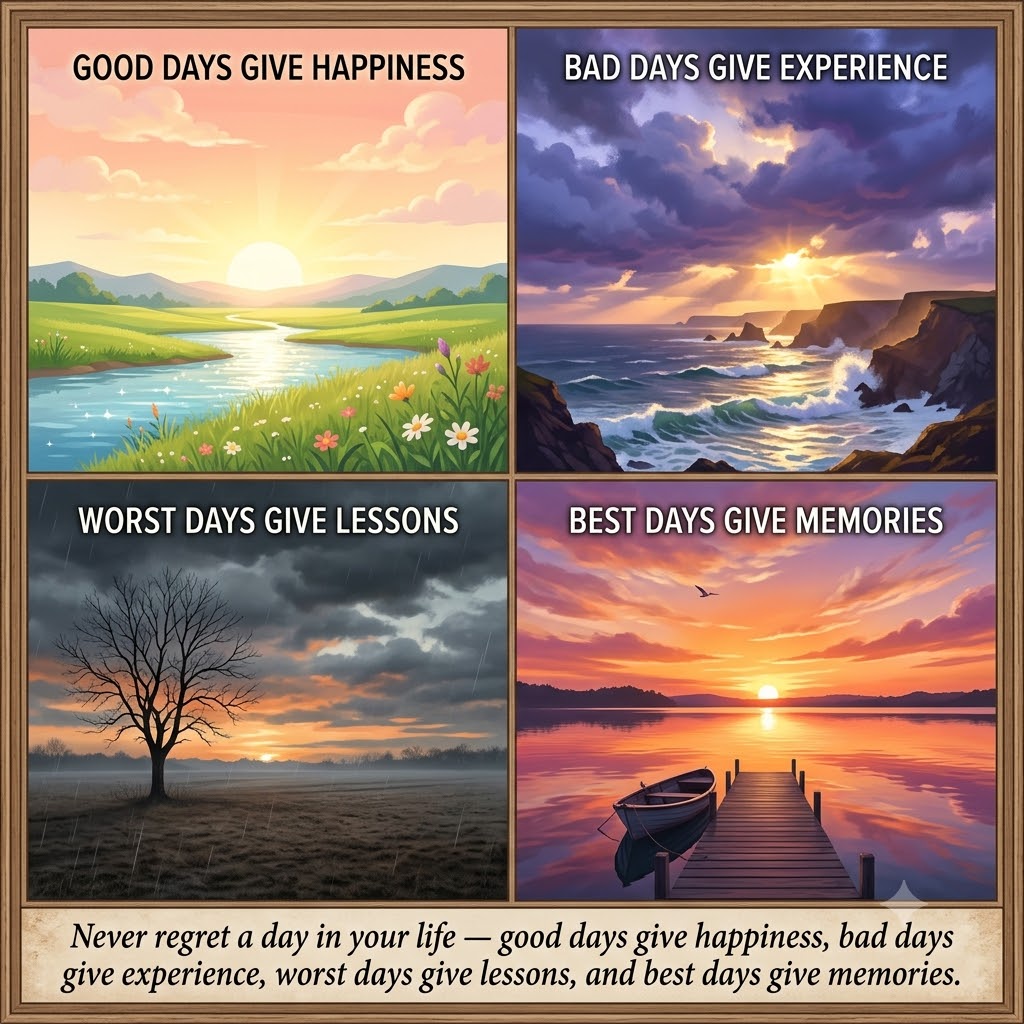 Never Regret A Day In Your Life | Inspirational Quotes quotes and wishes