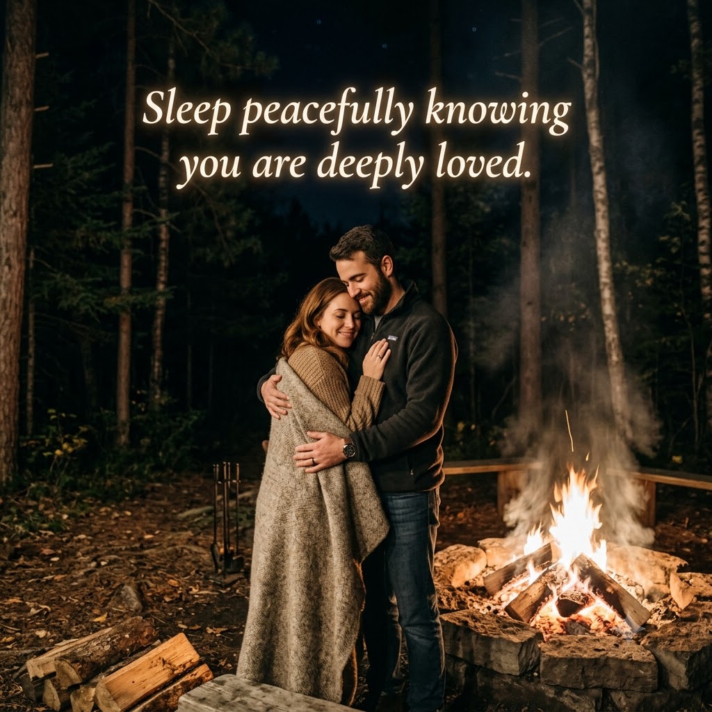 Nighttime Embrace | Good Night Images Between Couples quotes and wishes
