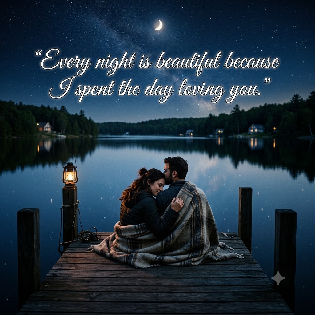 Peaceful Night Together | Good Night Images Between Couples quotes and wishes
