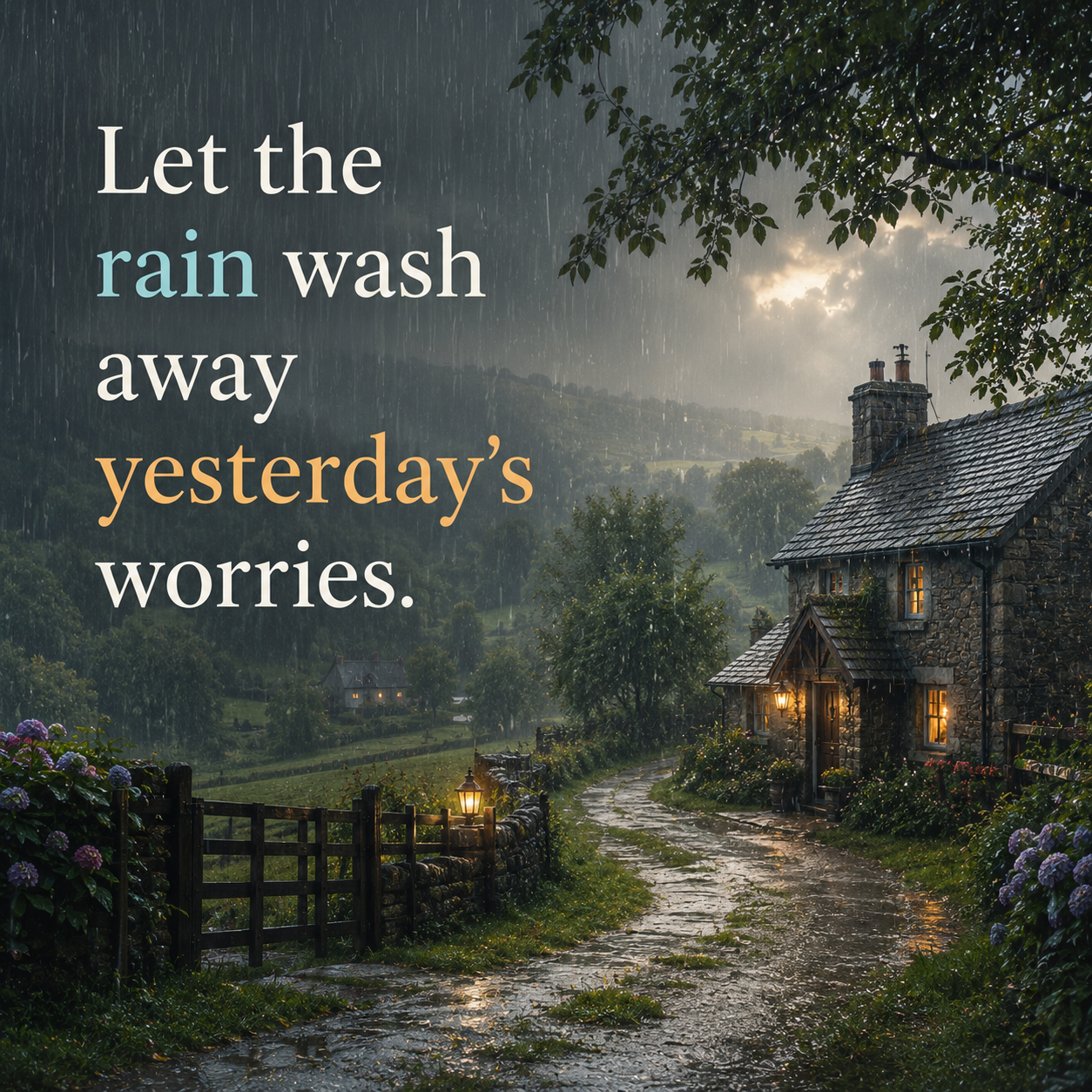 Peaceful Rainfall | Good Morning Images 2026 quotes and wishes
