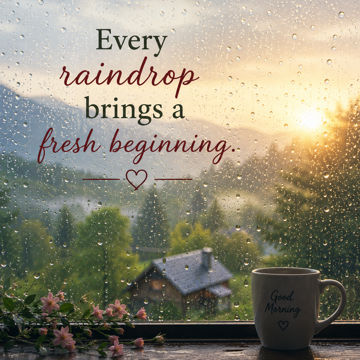 Rain On The Window | Good Morning Images 2026 quotes and wishes
