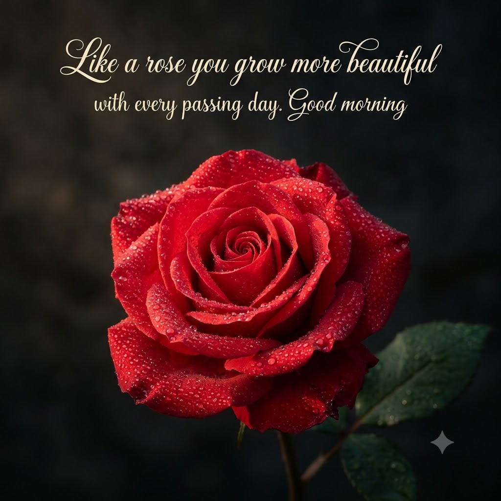 Red Rose Morning Dew Good Morning | Good Morning Images With Flowers quotes and wishes
