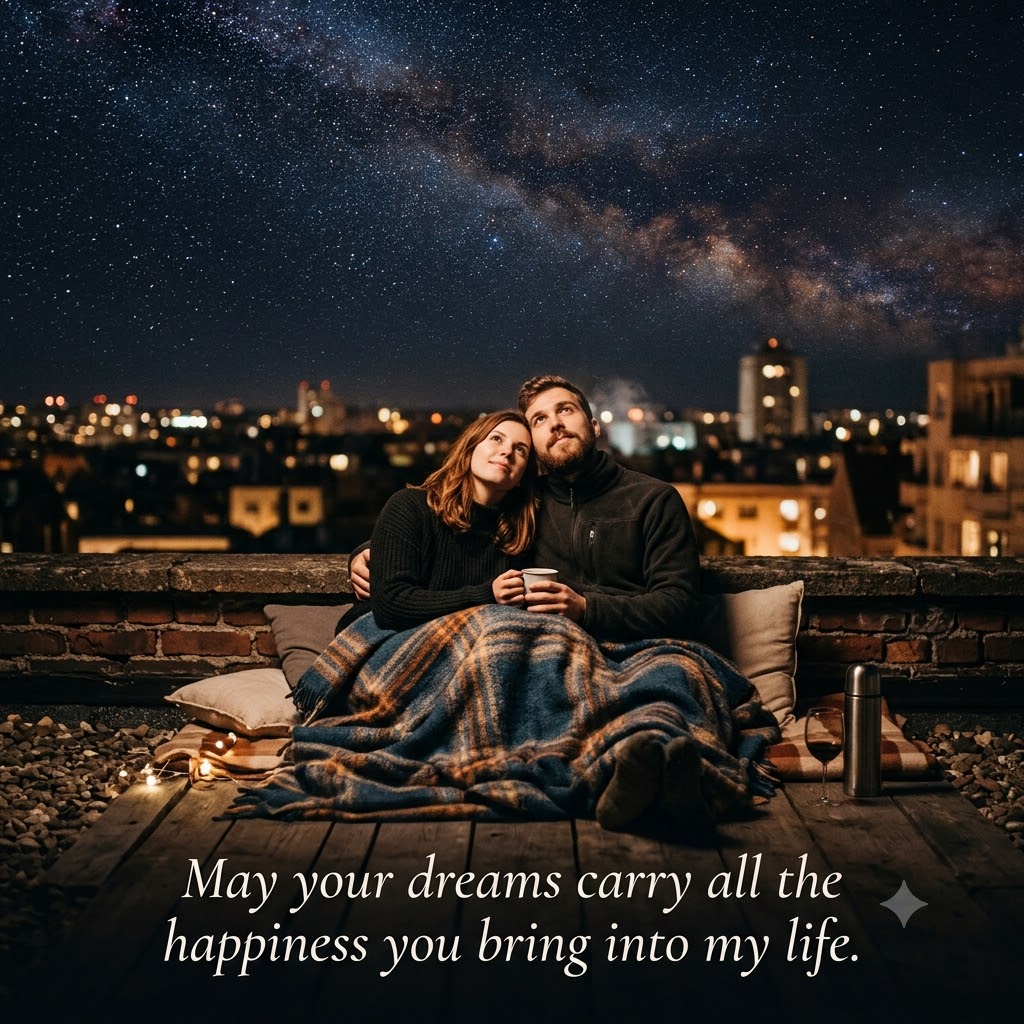 Rooftop Dreams | Good Night Images Between Couples quotes and wishes