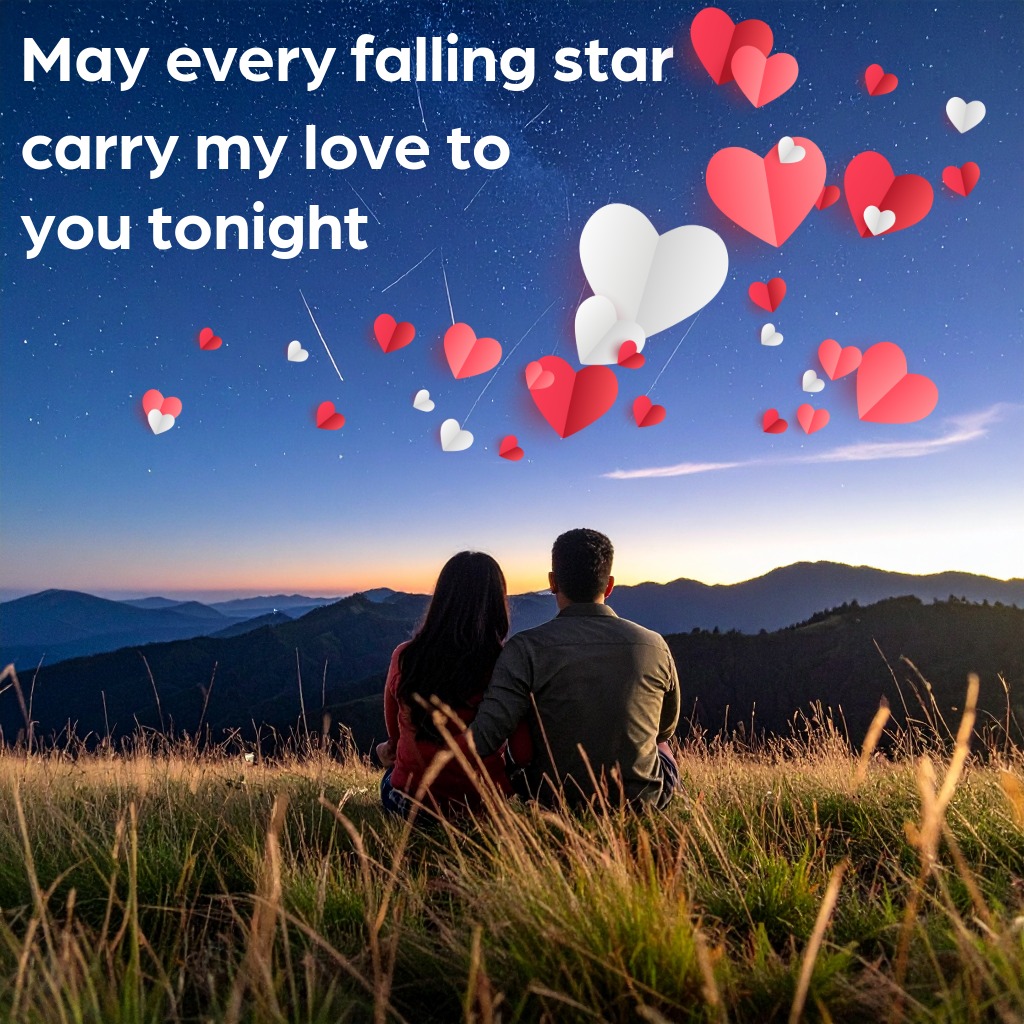 Shooting Star Love | Good Night Images Between Couples quotes and wishes