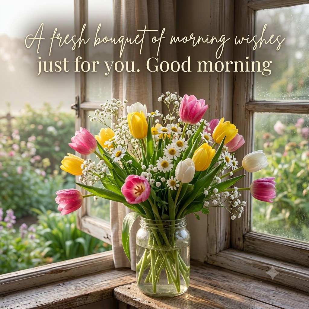 Spring Bouquet Morning Good Morning | Good Morning Images With Flowers quotes and wishes