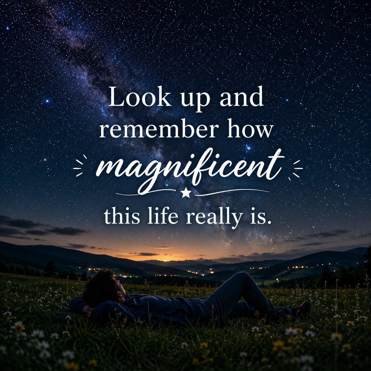 Star Gazing Silhouette Night | Good Night Images 2026 quotes and wishes