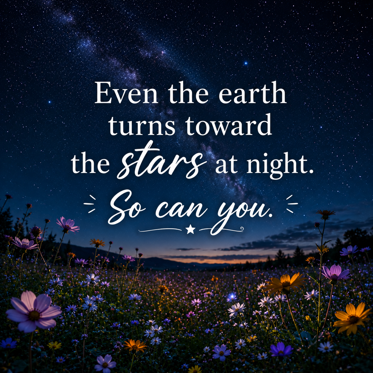 Stars And Wildflowers Night | Good Night Images 2026 quotes and wishes