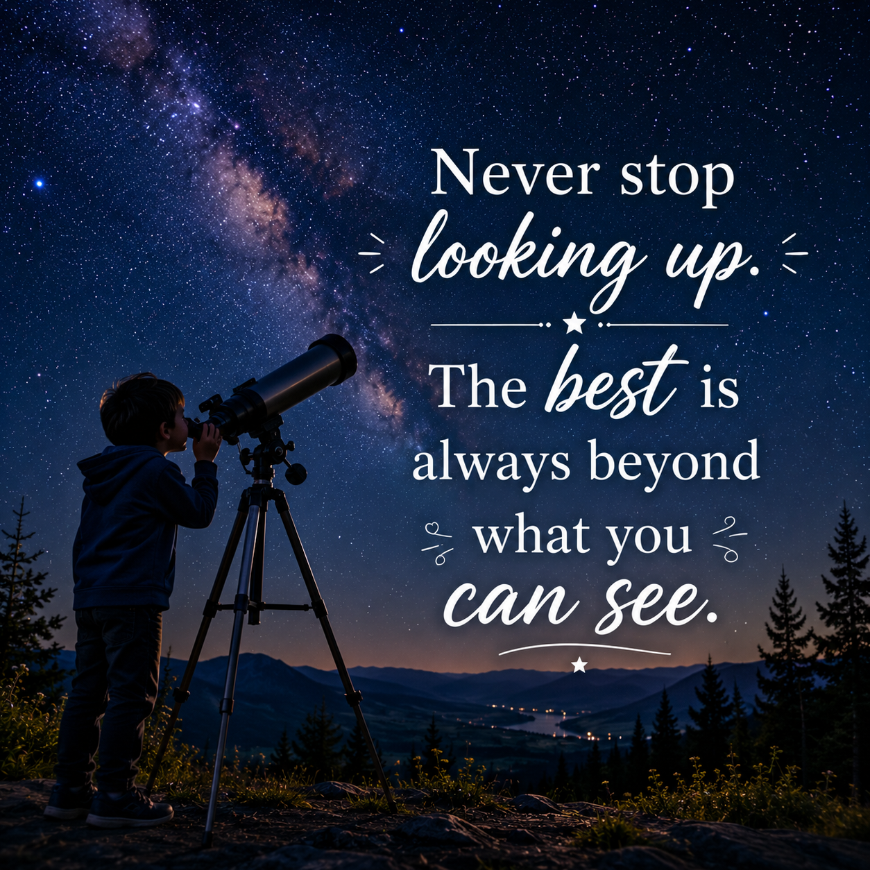 Telescope Dreams Night | Good Night Images 2026 quotes and wishes