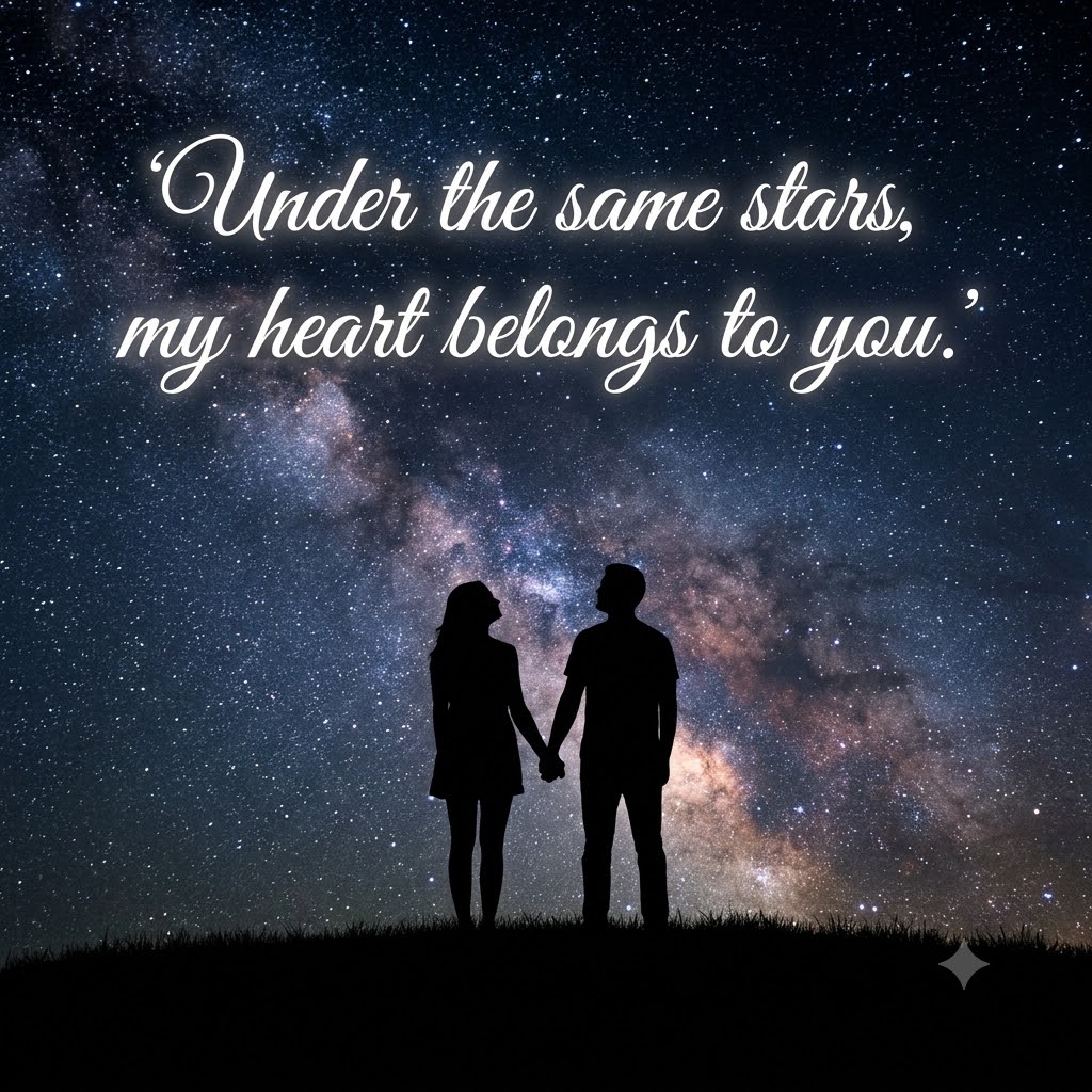 Under The Same Stars | Good Night Images Between Couples quotes and wishes