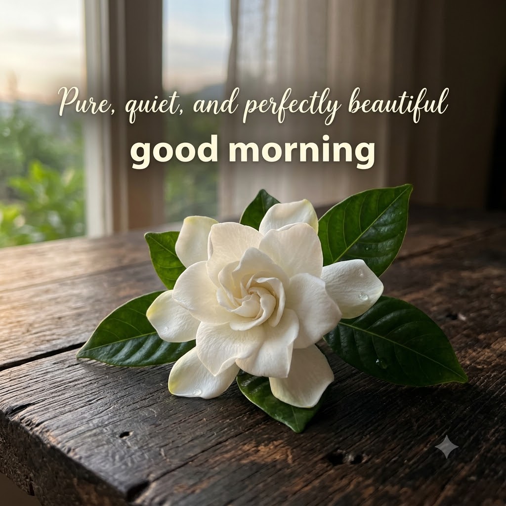 White Gardenia Morning Good Morning | Good Morning Images With Flowers quotes and wishes