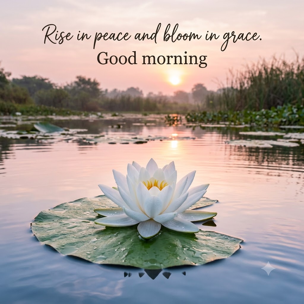 White Lotus Morning Pond Good Morning | Good Morning Images With Flowers quotes and wishes