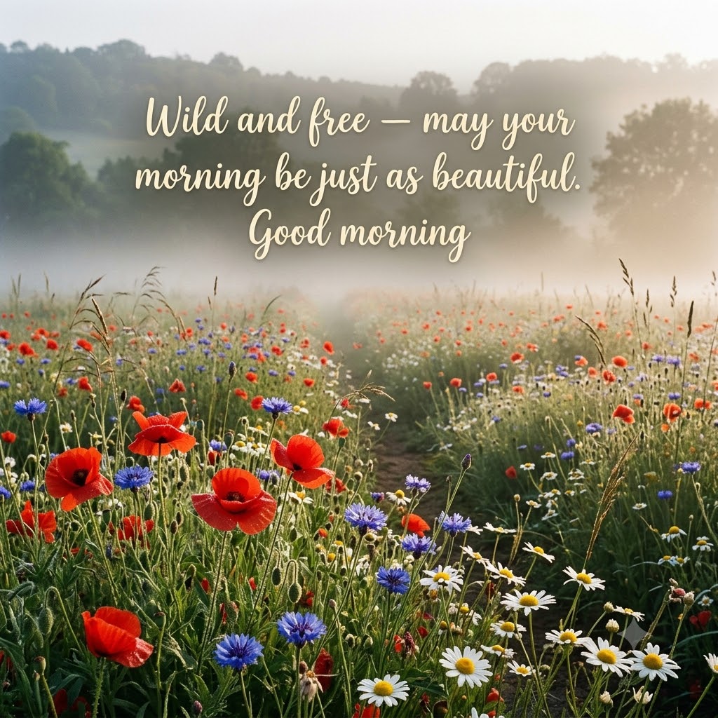 Wildflower Meadow Morning Good Morning | Good Morning Images With Flowers quotes and wishes