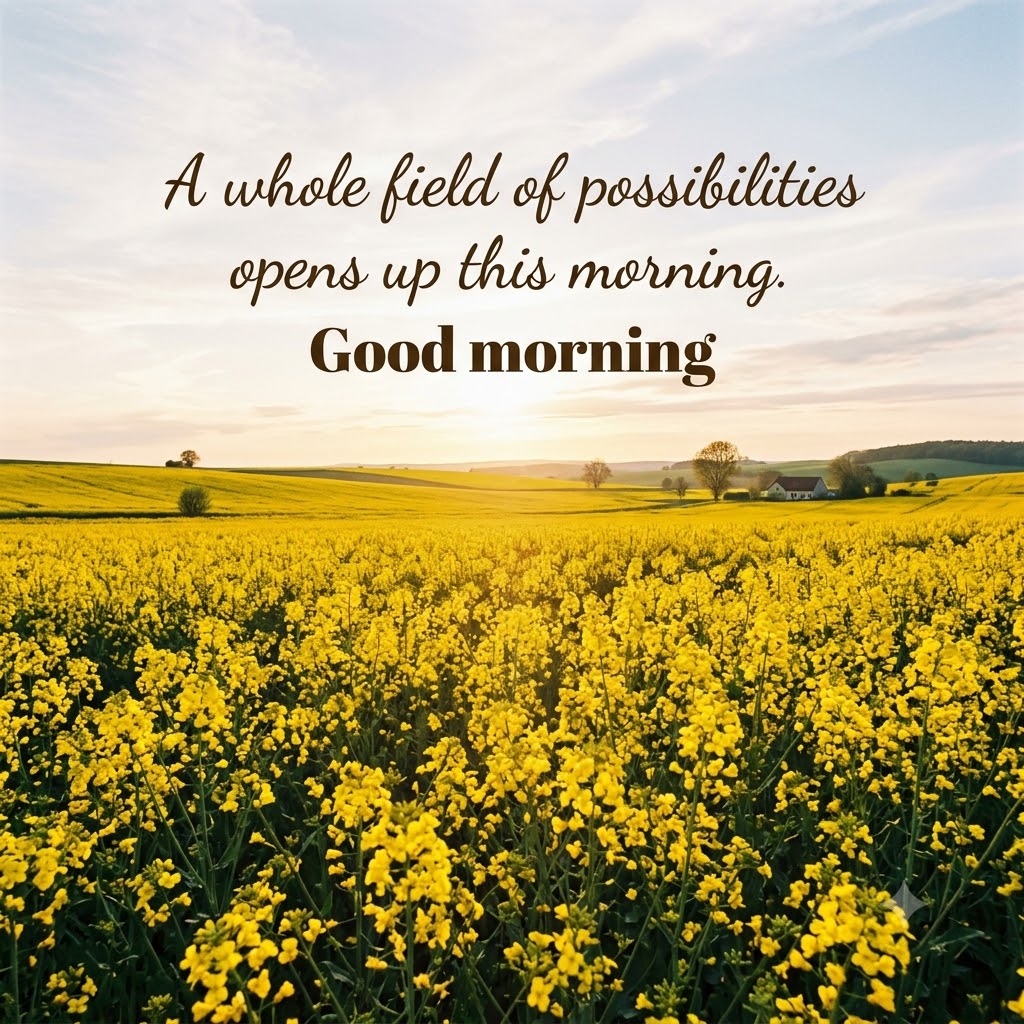 Yellow Rapeseed Field Morning Good Morning | Good Morning Images With Flowers quotes and wishes